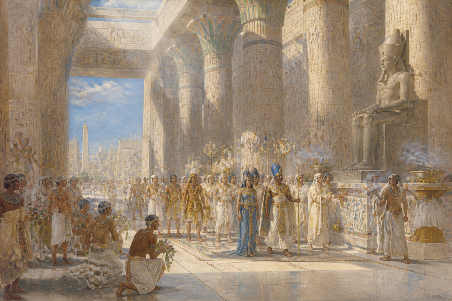 Die Säulenhalle des Tempels von Karnak steht als Zeugnis für Amenhotep III’s Hingabe an die Götter und die Pracht seiner Herrschaft. Die Säulenhalle des Tempels von Karnak steht als Zeugnis für Amenhotep III’s Hingabe an die Götter und die Pracht seiner Herrschaft.