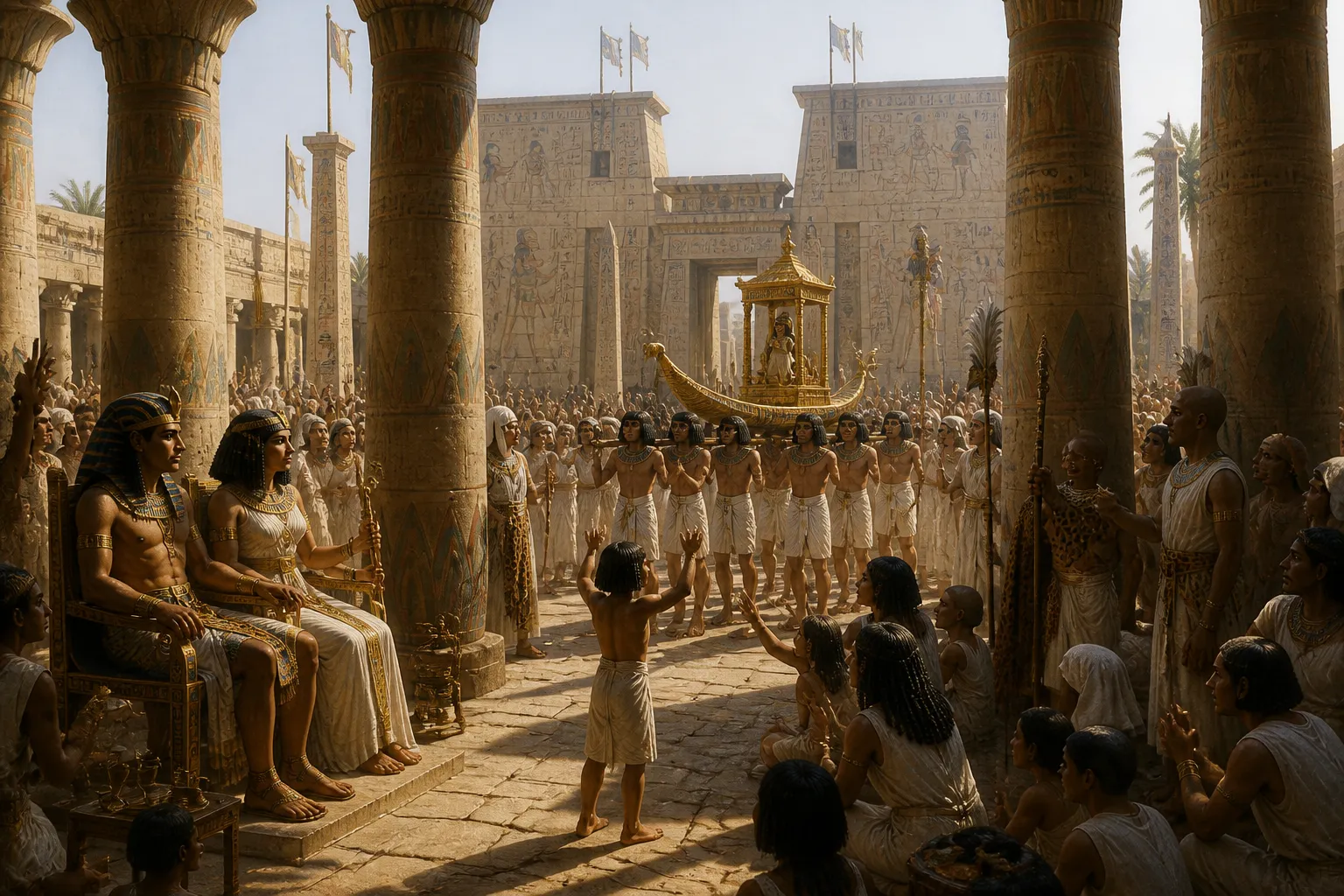 The oracular processions at the Karnak Temple complex were awe-inspiring spectacles, where Amun’s will was expressed through the movements of his sacred barque. The oracular processions at the Karnak Temple complex were awe-inspiring spectacles, where Amun’s will was expressed through the movements of his sacred barque.