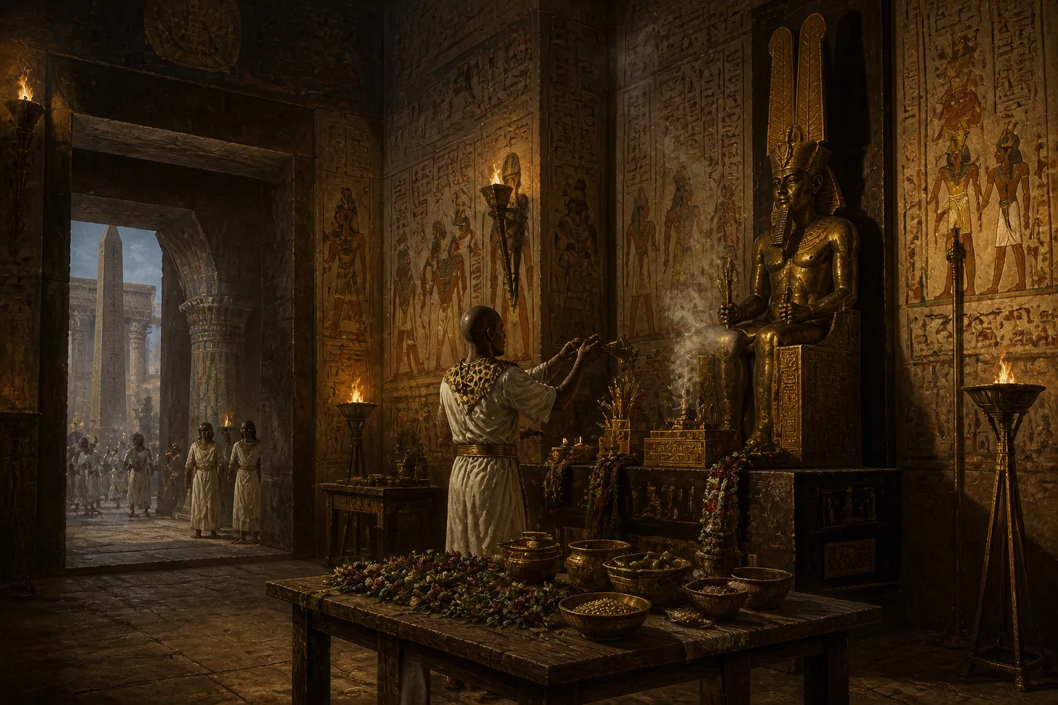 Amun, whose name means 'the Hidden One,' was revered for his mysterious and transcendent nature. The Karnak Temple's inner sanctuary, adorned with towering… Amun, whose name means 'the Hidden One,' was revered for his mysterious and transcendent nature. The Karnak Temple's inner sanctuary, adorned with towering…