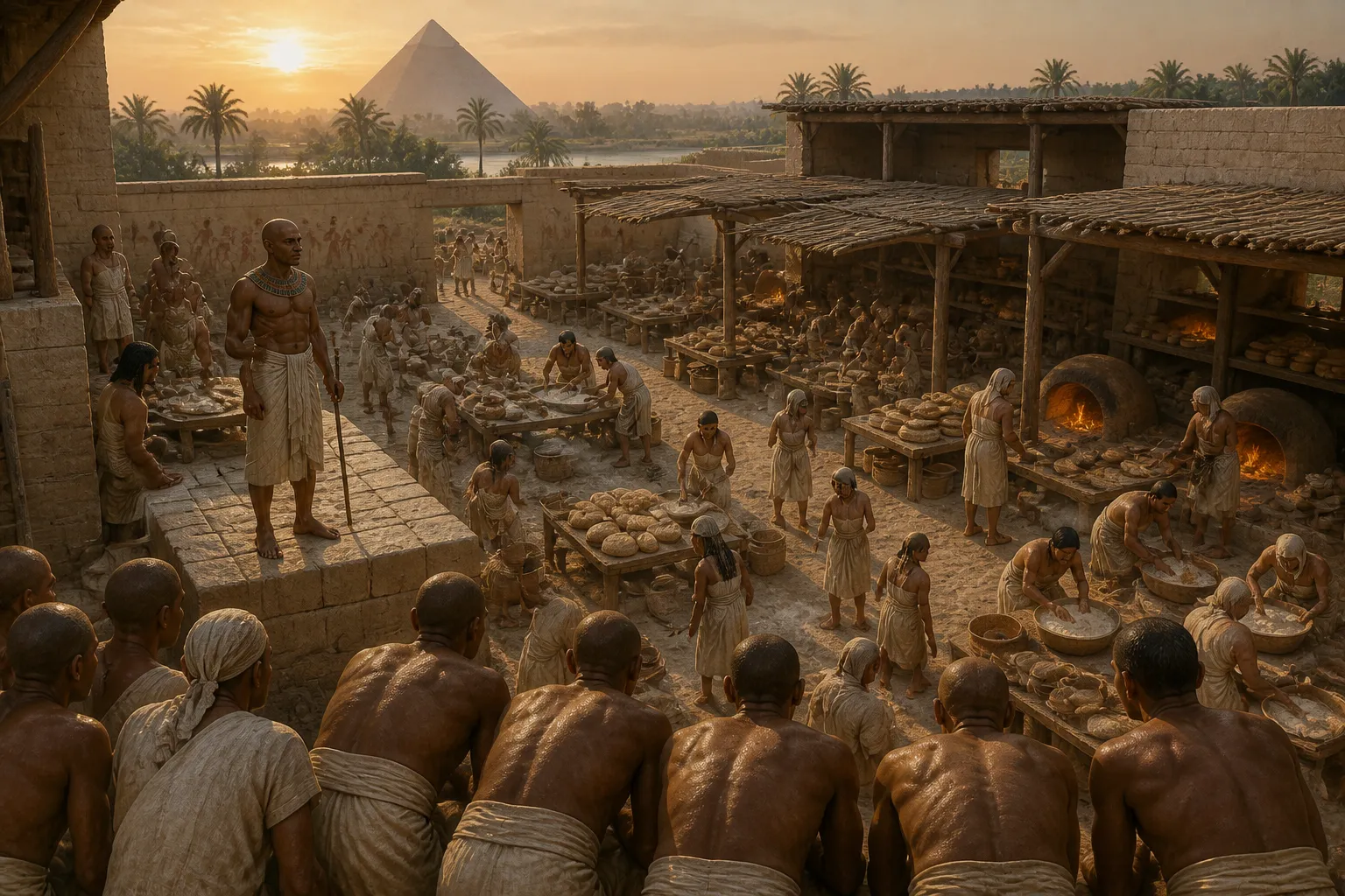 In the shadow of the pyramids, the bakeries of Giza hummed with ceaseless activity. These were no ordinary hearths; they were industrial complexes, essential to… In the shadow of the pyramids, the bakeries of Giza hummed with ceaseless activity. These were no ordinary hearths; they were industrial complexes, essential to…
