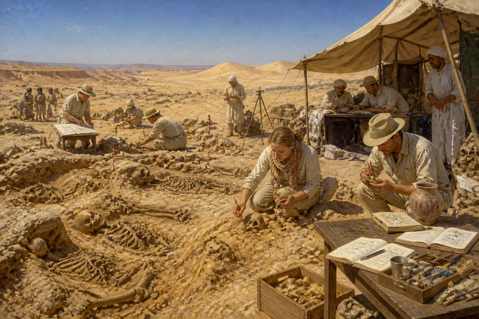 The legacy of Egypt’s bread and beer is etched in the very bones of its people. At an excavation site near Giza, archaeologists unearthing skeletons from both… The legacy of Egypt’s bread and beer is etched in the very bones of its people. At an excavation site near Giza, archaeologists unearthing skeletons from both…