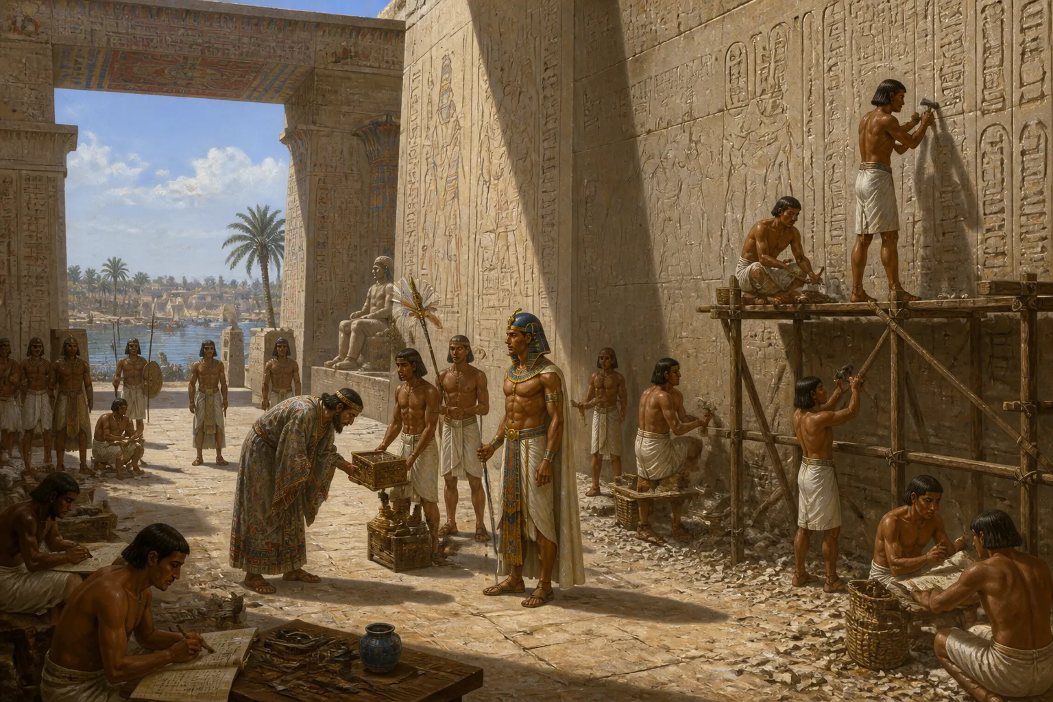 De cerca de 3200 a.C. até 394 d.C., as paredes dos templos egípcios e os pergaminhos das escolas de escribas transmitiram uma linguagem escrita única conhecida… De cerca de 3200 a.C. até 394 d.C., as paredes dos templos egípcios e os pergaminhos das escolas de escribas transmitiram uma linguagem escrita única conhecida…