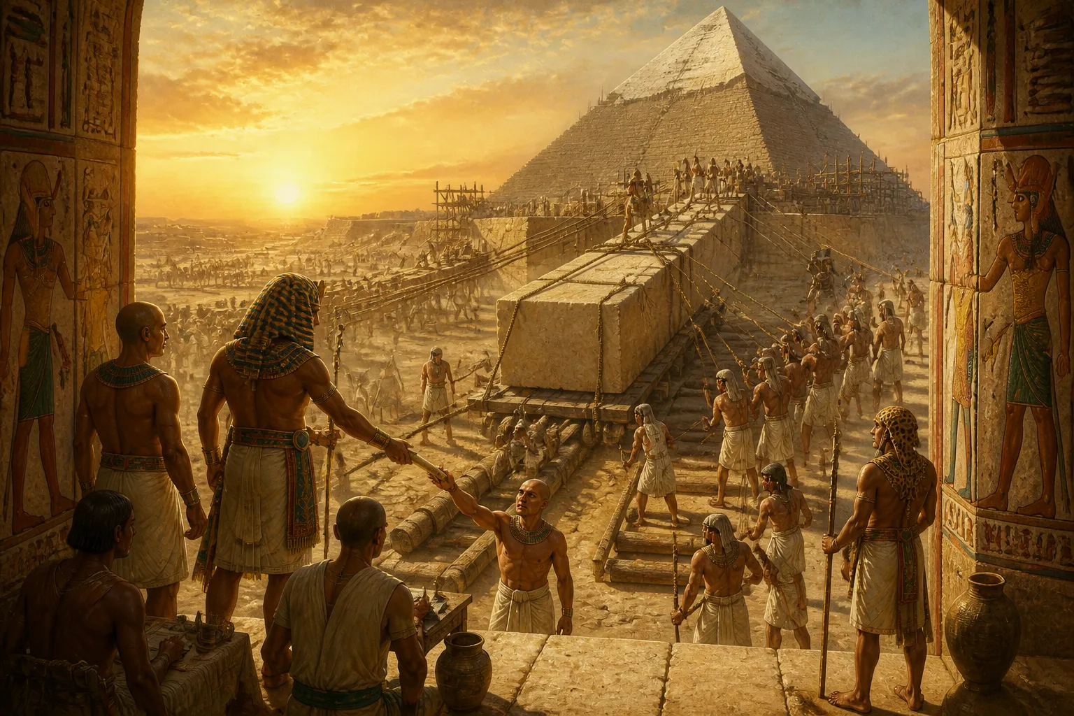 The sun rises majestically over the Giza Plateau, casting a golden hue on the immense silhouette of the Great Pyramid. The scene brims with anticipation as… The sun rises majestically over the Giza Plateau, casting a golden hue on the immense silhouette of the Great Pyramid. The scene brims with anticipation as…
