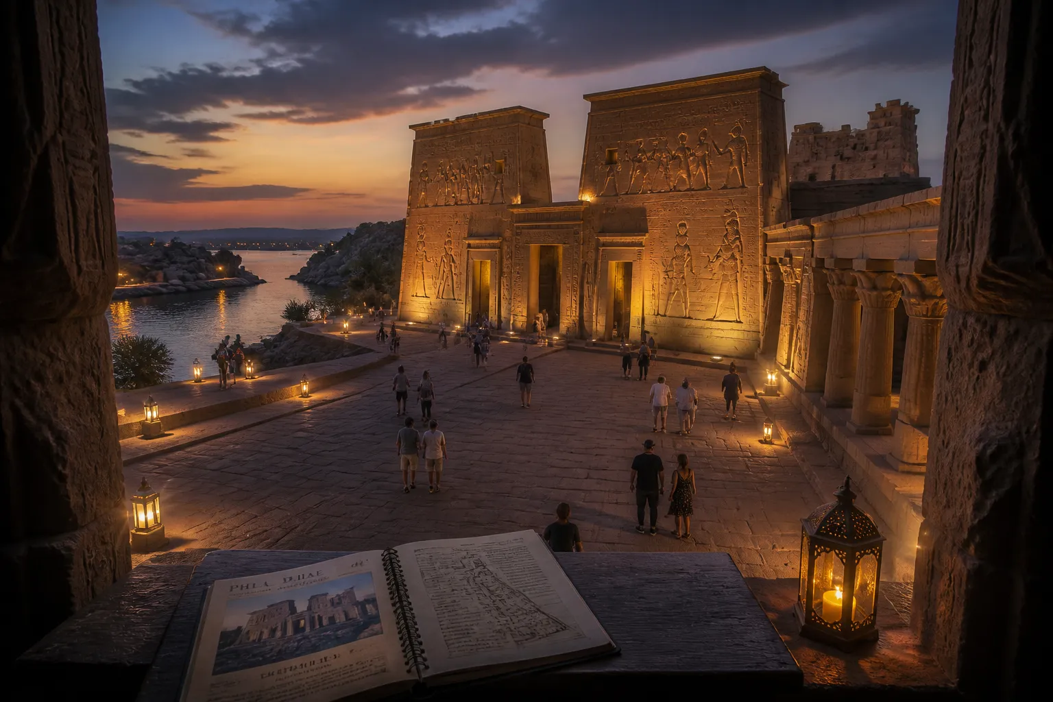 On the sanctified grounds of Philae, the temple's ancient stones persist as silent custodians of the devotions and ceremonies that once animated its sacred… On the sanctified grounds of Philae, the temple's ancient stones persist as silent custodians of the devotions and ceremonies that once animated its sacred…