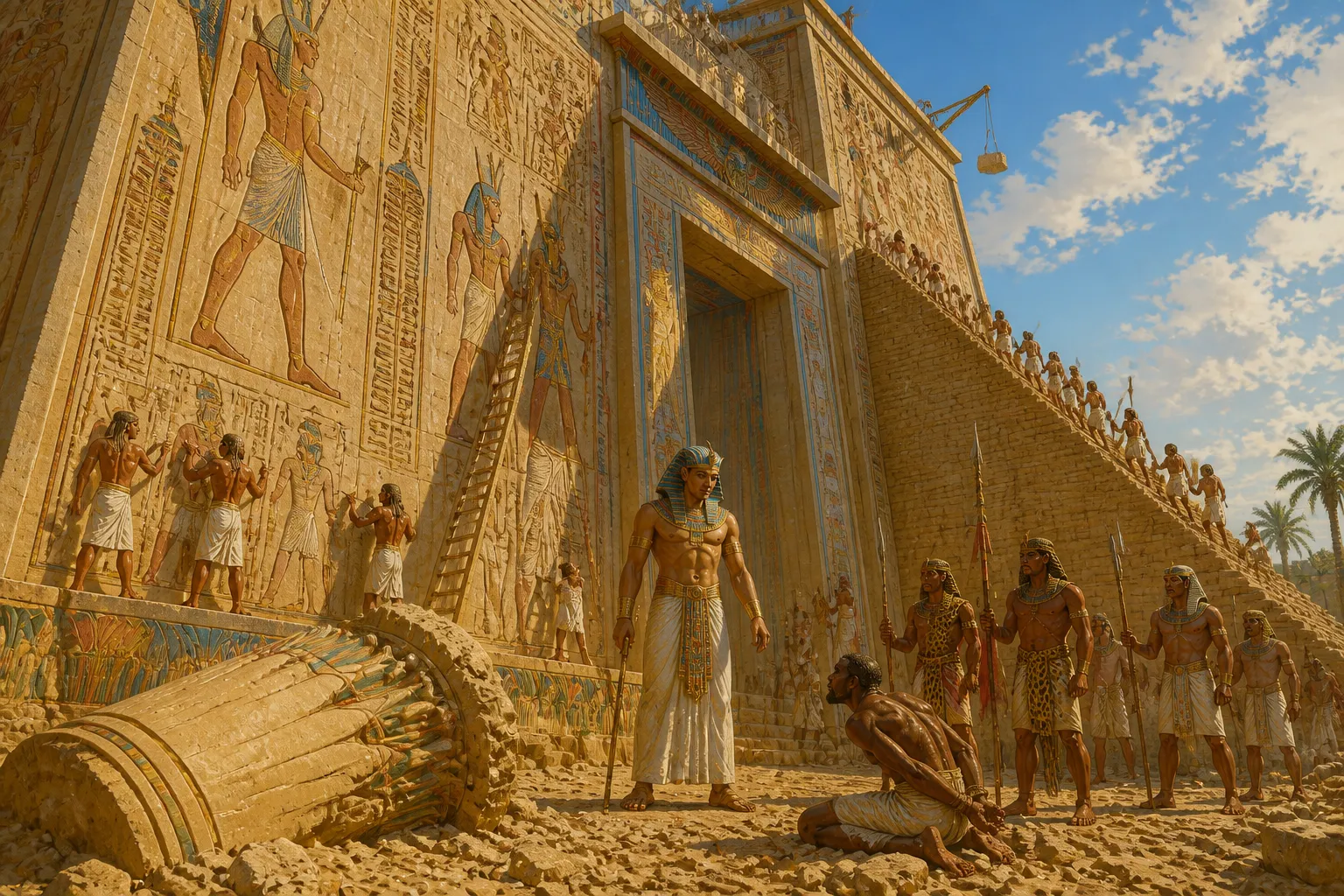 In the sunlit heart of Thebes stands the Karnak Temple Complex, where the colossal unfinished pylon looms as a testament to ambition and incompletion. In the sunlit heart of Thebes stands the Karnak Temple Complex, where the colossal unfinished pylon looms as a testament to ambition and incompletion.
