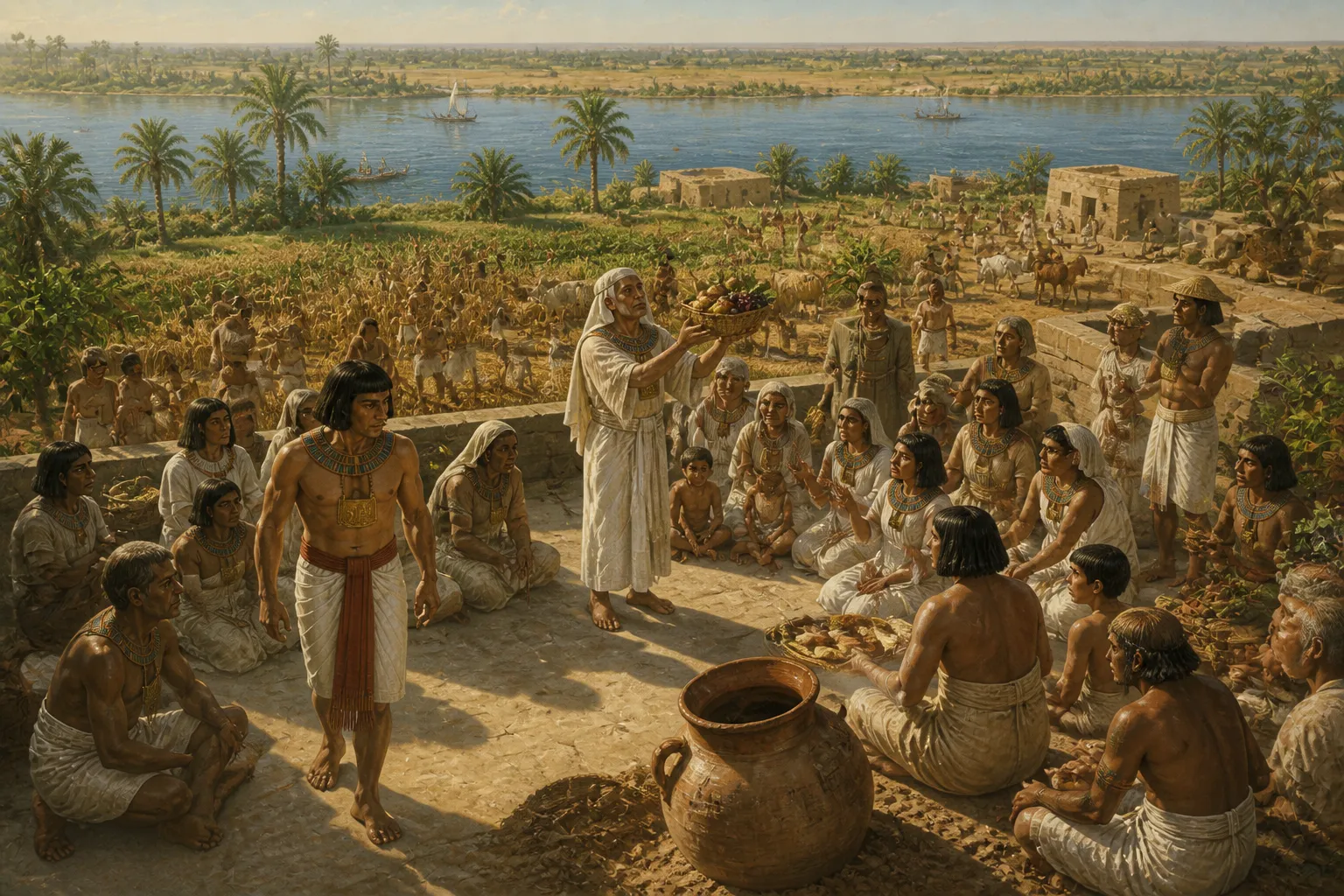 In the verdant fields of the Nile Delta, the air is alive with the sounds of celebration as a family gathers to honor the harvest. In the verdant fields of the Nile Delta, the air is alive with the sounds of celebration as a family gathers to honor the harvest.