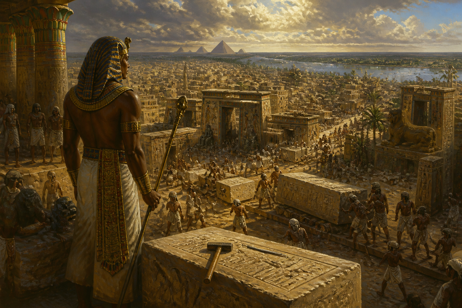 As the Nile flows steadily past, the city of Memphis arises from its banks, a testament to Narmer's vision. This burgeoning metropolis becomes the first capital… As the Nile flows steadily past, the city of Memphis arises from its banks, a testament to Narmer's vision. This burgeoning metropolis becomes the first capital…
