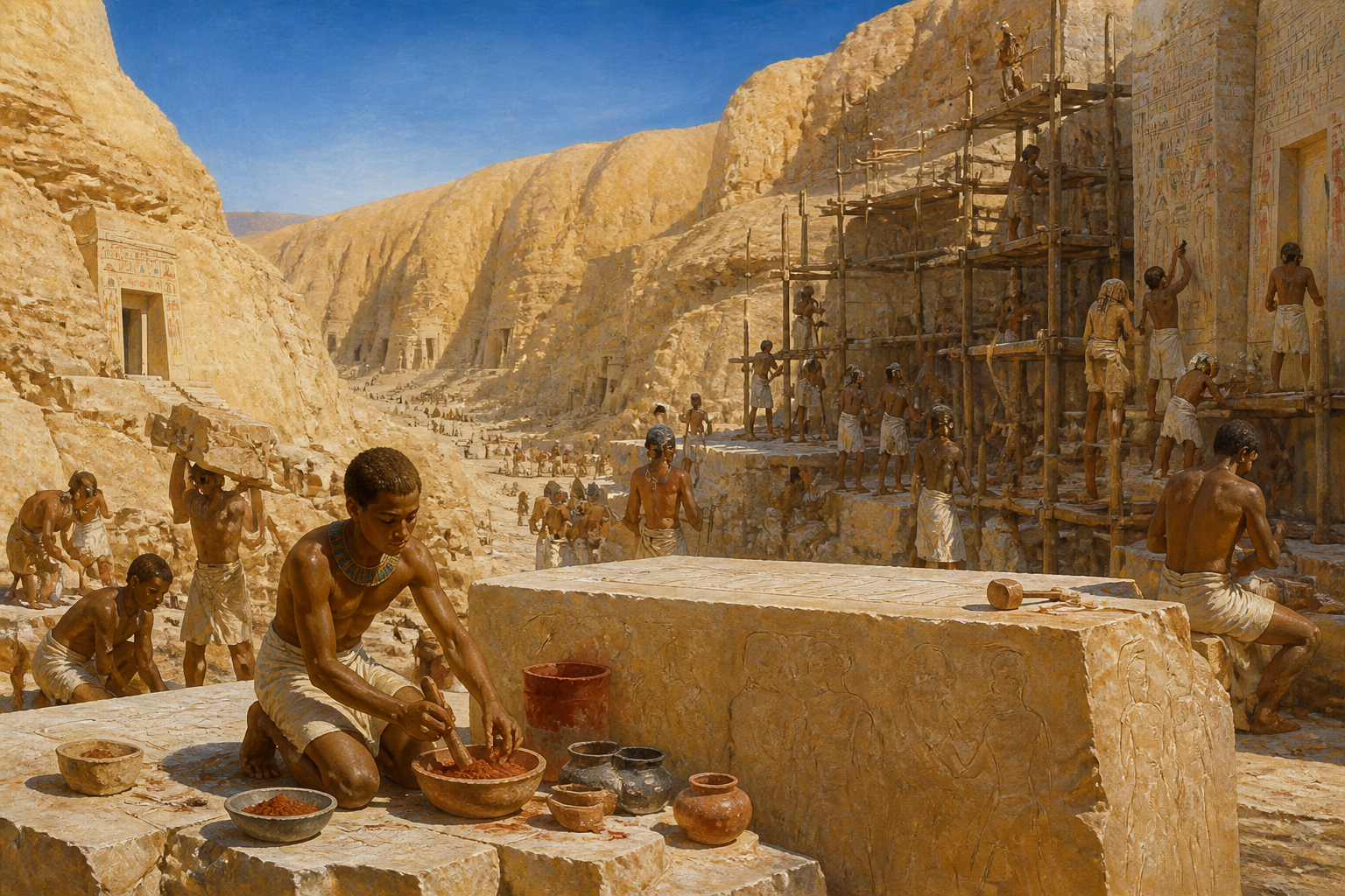 In the hush of the Valley of the Queens, workers labor under the hot sun, carving stone and decorating walls. The tomb of Nefertari is a hive of activity, yet… In the hush of the Valley of the Queens, workers labor under the hot sun, carving stone and decorating walls. The tomb of Nefertari is a hive of activity, yet…