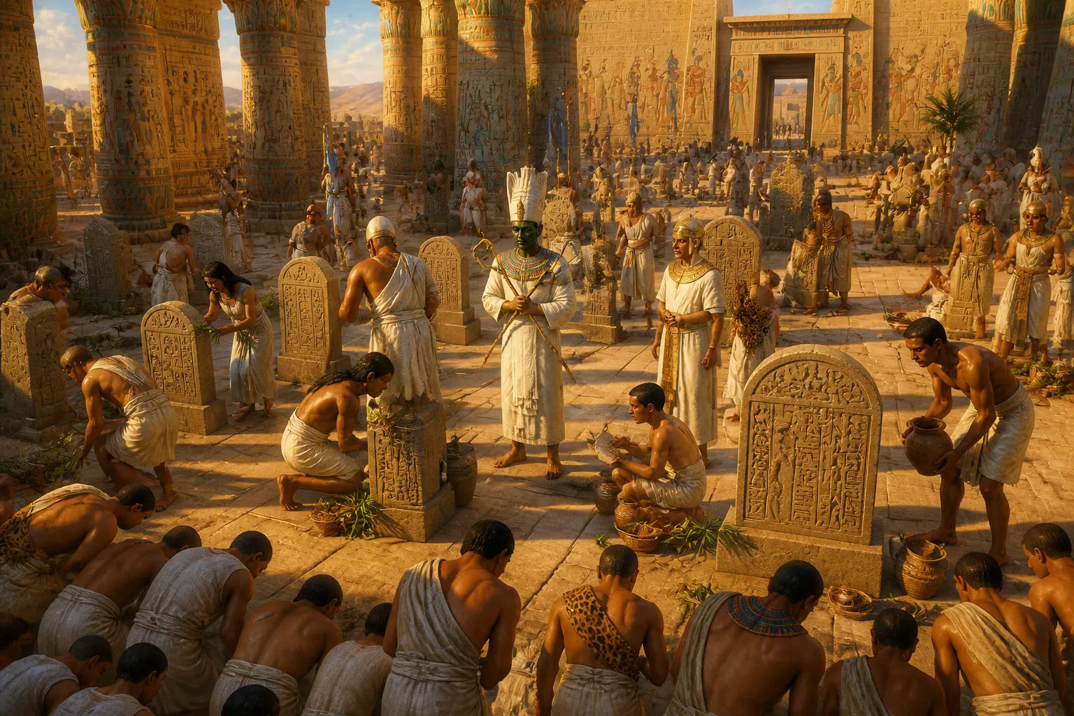 En la ciudad sagrada de Abydos, desde alrededor de 2400 hasta 300 a.C., el aire estaba cargado con los susurros de los muertos y las oraciones de los vivos. En la ciudad sagrada de Abydos, desde alrededor de 2400 hasta 300 a.C., el aire estaba cargado con los susurros de los muertos y las oraciones de los vivos.