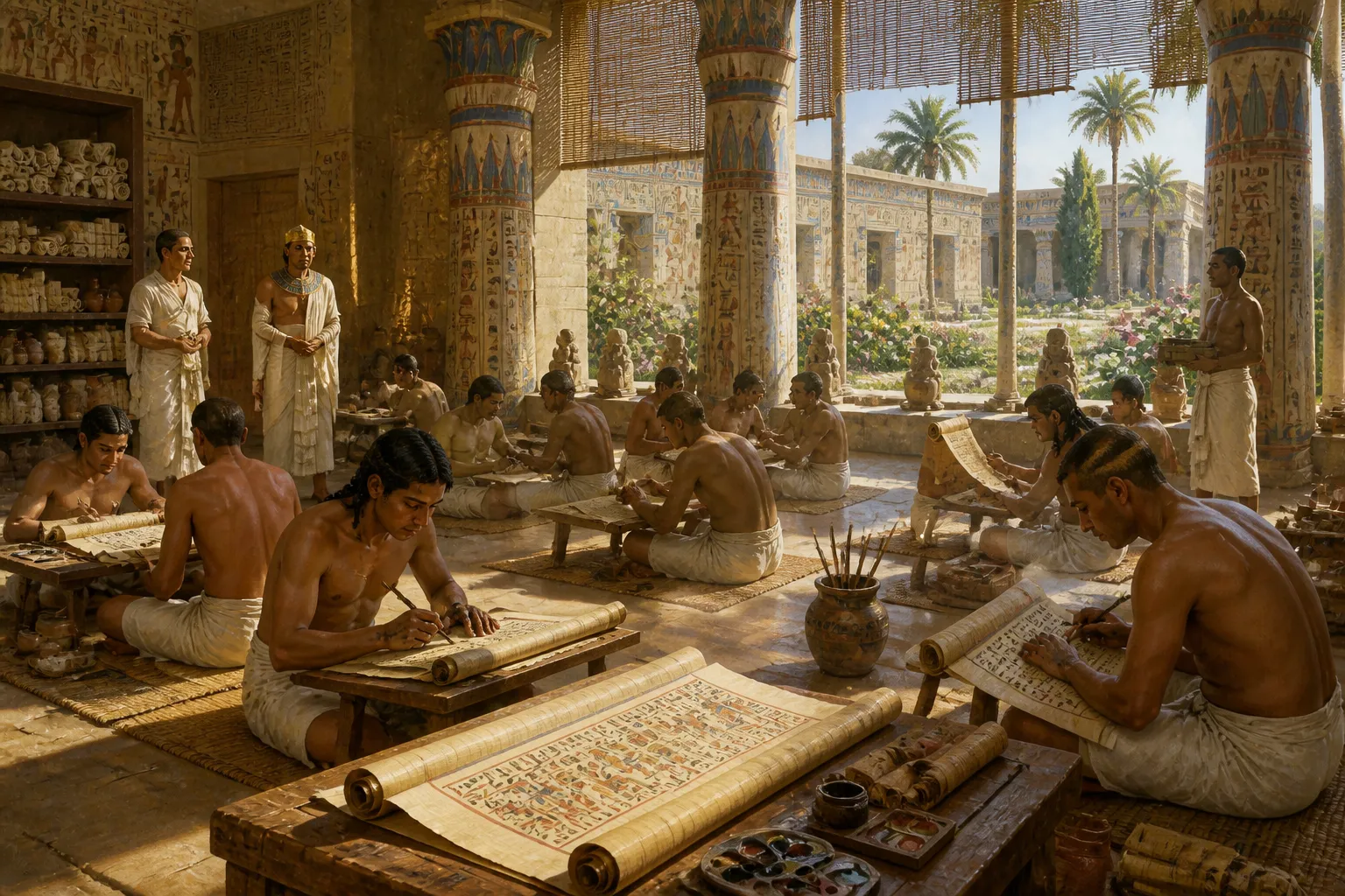 En Abydos, dentro de los salones bañados por el sol de un scriptorium, los escribas eran los diligentes guardianes del conocimiento, su papel crucial en la… En Abydos, dentro de los salones bañados por el sol de un scriptorium, los escribas eran los diligentes guardianes del conocimiento, su papel crucial en la…