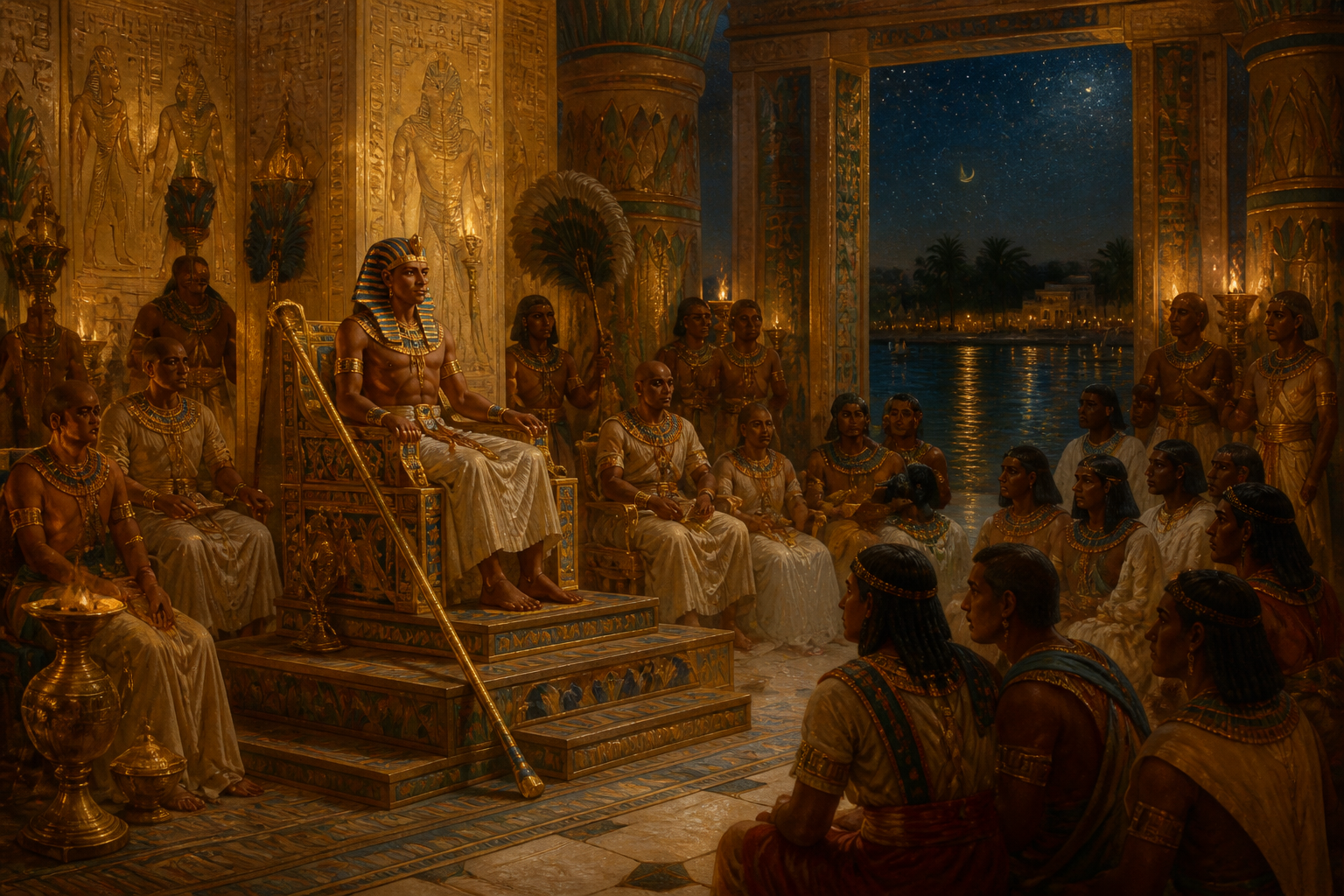 In the twilight of his reign, Ramesses II reflected on his achievements within the grandeur of his palace at Pi-Ramesses. In the twilight of his reign, Ramesses II reflected on his achievements within the grandeur of his palace at Pi-Ramesses.
