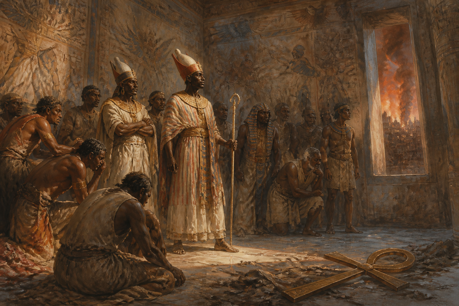 Memphis falls under the weight of Assyrian siege engines and relentless cavalry, a defeat that reverberates through the kingdom like a thunderbolt. Memphis falls under the weight of Assyrian siege engines and relentless cavalry, a defeat that reverberates through the kingdom like a thunderbolt.