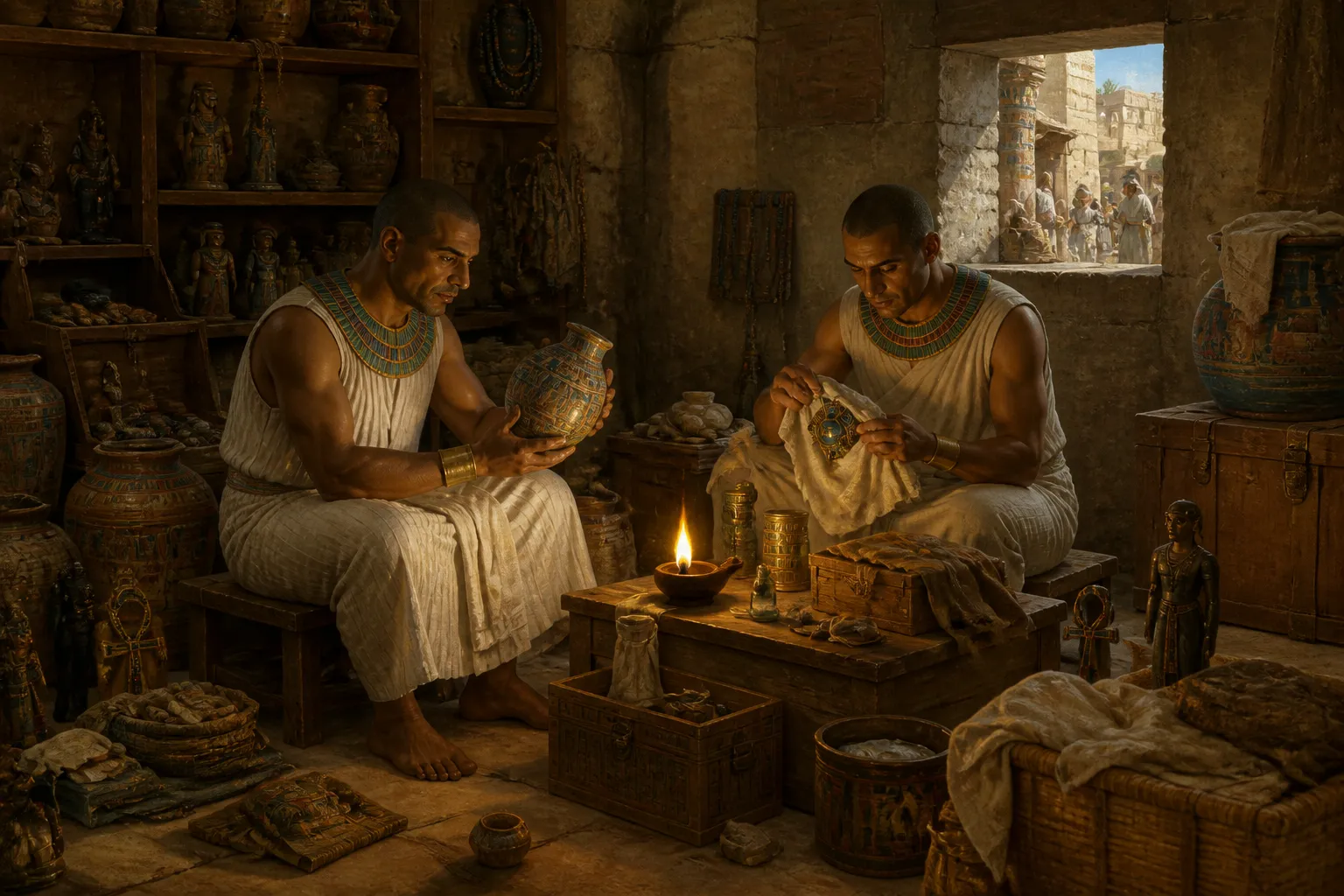 For a decade, the Abd el-Rassul brothers meticulously and methodically excavated the treasures hidden within the cache. Each artifact, whether it be a fragment… For a decade, the Abd el-Rassul brothers meticulously and methodically excavated the treasures hidden within the cache. Each artifact, whether it be a fragment…