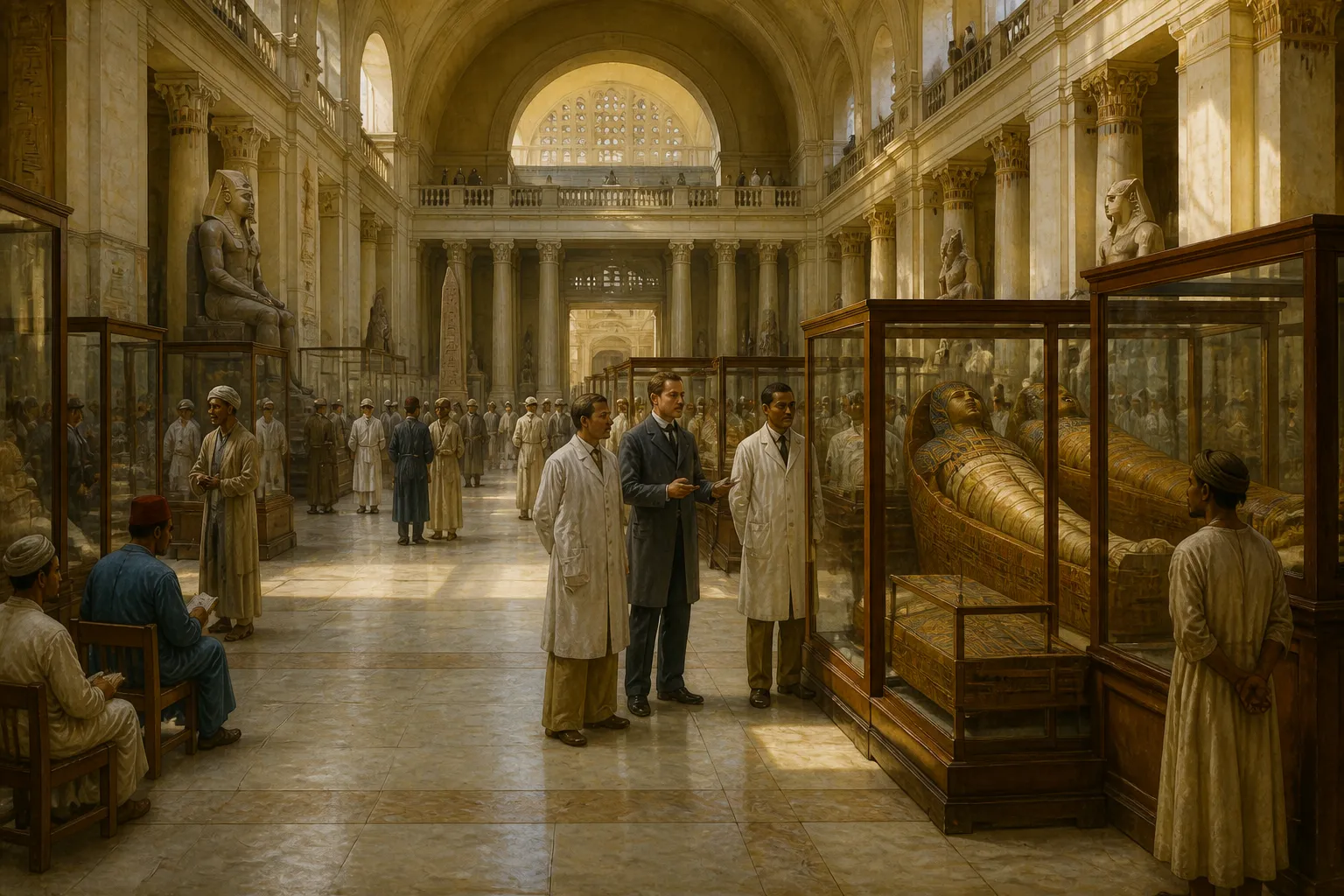 In Cairo, the Egyptian Museum becomes the new sanctuary for the royal mummies. Within its grand halls, figures such as a king in his eighties with a red crown… In Cairo, the Egyptian Museum becomes the new sanctuary for the royal mummies. Within its grand halls, figures such as a king in his eighties with a red crown…