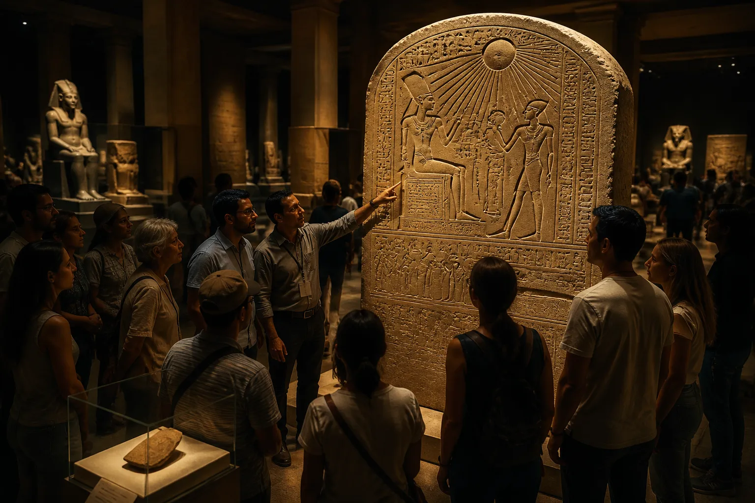 In the corridors of Cairo's Egyptian Museum, a solitary stela stands as a testament to the majestic aspirations of Amenhotep III. In the corridors of Cairo's Egyptian Museum, a solitary stela stands as a testament to the majestic aspirations of Amenhotep III.