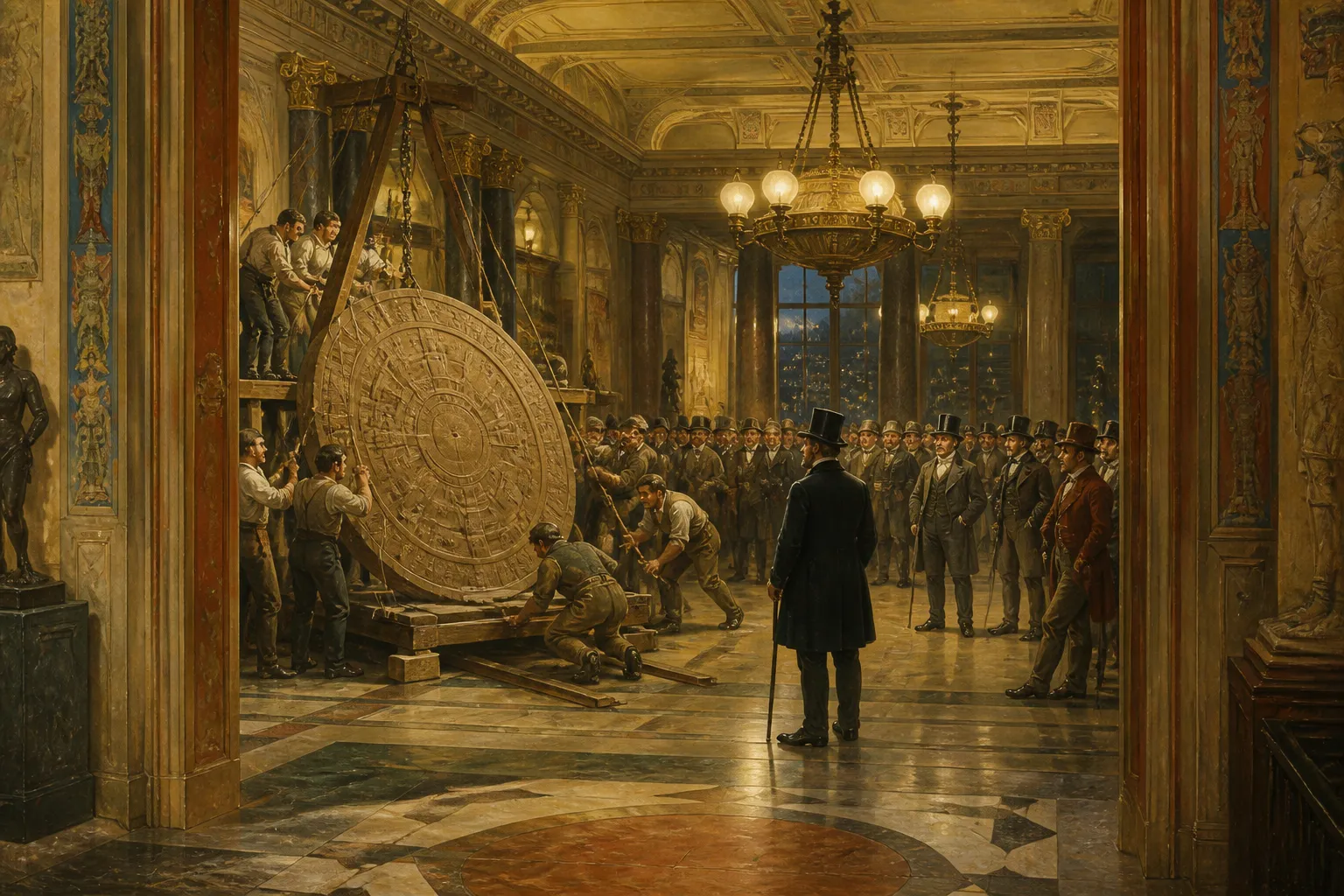 Im Jahr 1822, inmitten der Erwartung in Paris, überwachte Jean-François Champollion die Ankunft des Zodiaks im Louvre – ein Ereignis, das ein monumentales… Im Jahr 1822, inmitten der Erwartung in Paris, überwachte Jean-François Champollion die Ankunft des Zodiaks im Louvre – ein Ereignis, das ein monumentales…