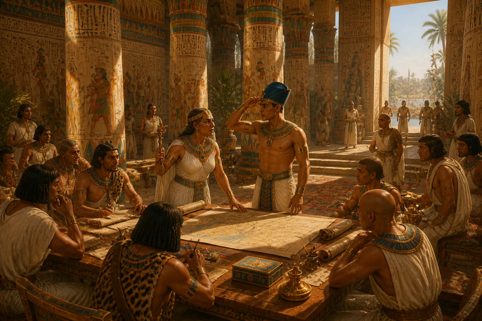 Years before the siege of Avaris, Ahmose I inherits a kingdom embroiled in conflict. Thebes is a city of resilience, its walls echoing the tales of struggle and… Years before the siege of Avaris, Ahmose I inherits a kingdom embroiled in conflict. Thebes is a city of resilience, its walls echoing the tales of struggle and…