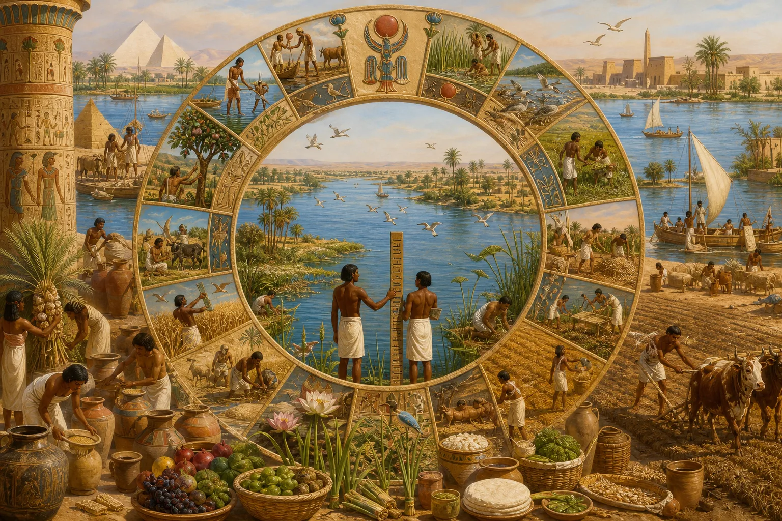 Cover illustration from “The Nile Year”, an illustrated story in Wonder Egypt