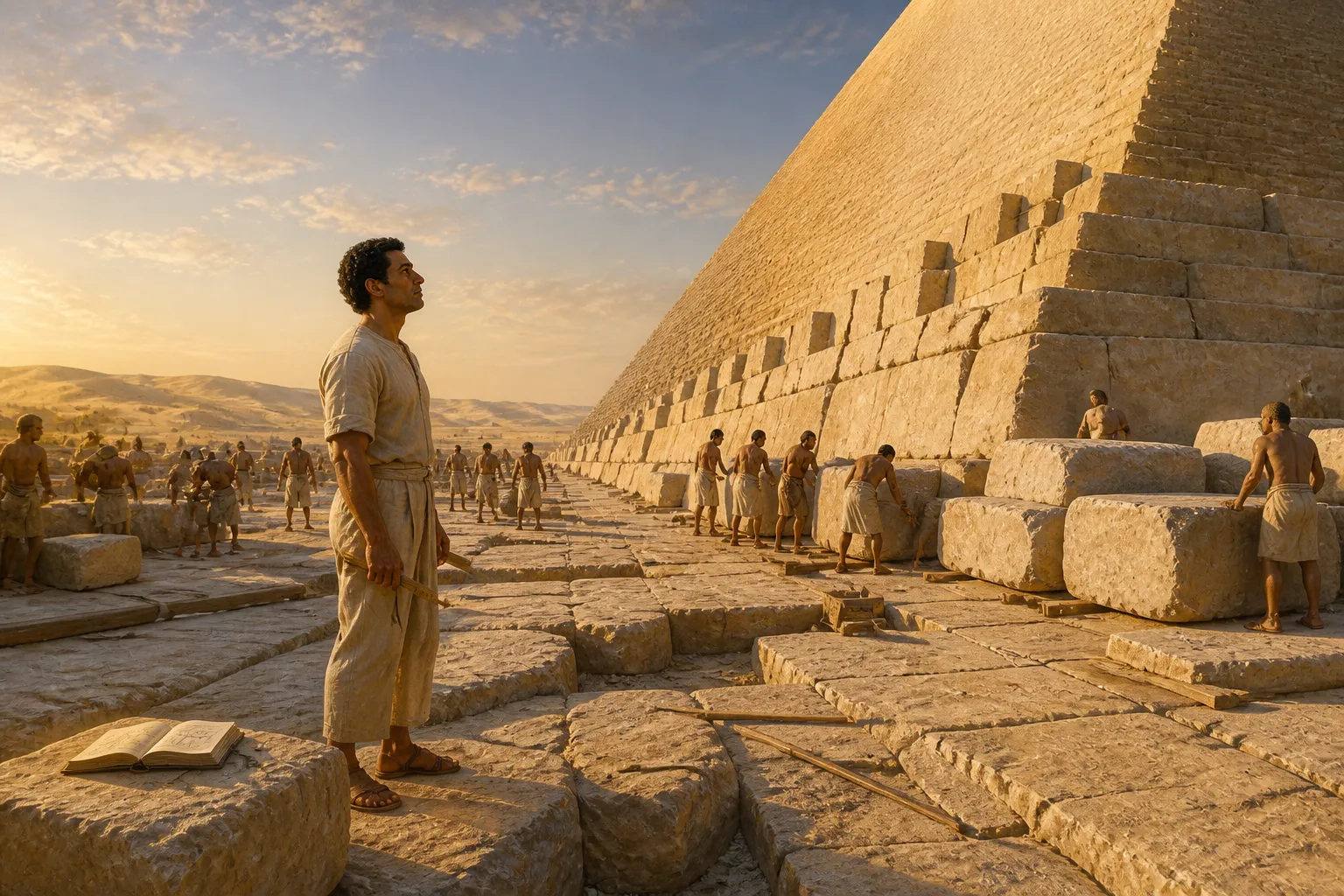 Als die ersten Strahlen der Morgendämmerung sanft die trockene Weite von Gizeh erleuchten, erhebt sich die Große Pyramide majestätisch über der Wüste, ein… Als die ersten Strahlen der Morgendämmerung sanft die trockene Weite von Gizeh erleuchten, erhebt sich die Große Pyramide majestätisch über der Wüste, ein…