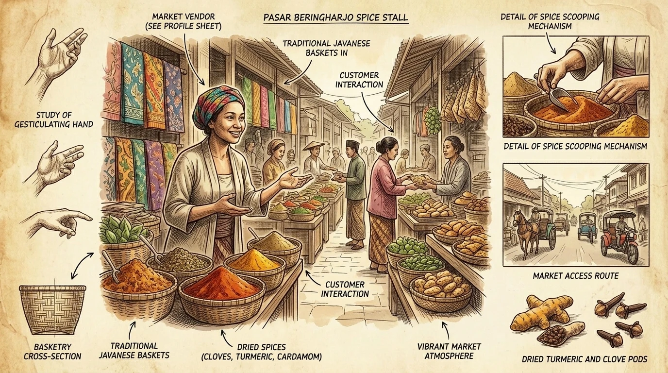 Le Pasar Beringharjo, le plus ancien marché de Yogyakarta, s'éveille avec le lever du soleil, offrant une surcharge sensorielle vibrante. Le Pasar Beringharjo, le plus ancien marché de Yogyakarta, s'éveille avec le lever du soleil, offrant une surcharge sensorielle vibrante.