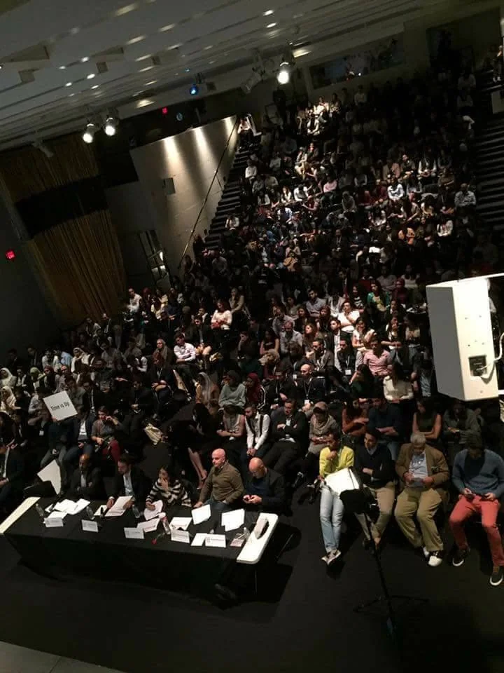 A full auditorium at the Harvard Arab Weekend startup pitch, November 2016